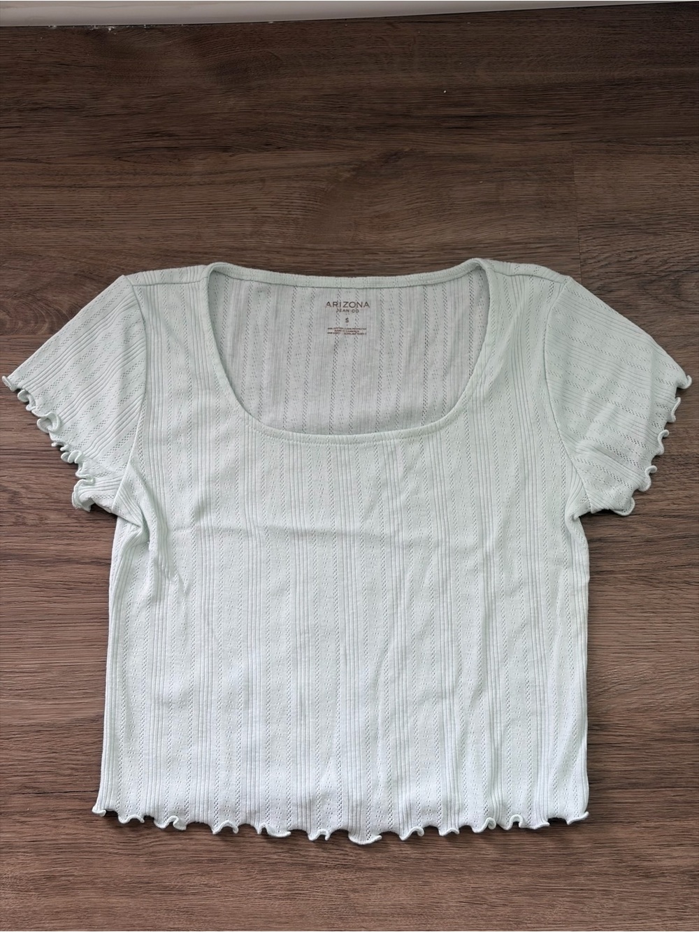 Arizona Jean Co. Ruffle Cropped Minimalist Pastel Baby Tee